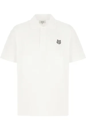 Maison Kitsuné Top, Herre, Hvid, M, Bomuld, Klassisk Polo Shirt