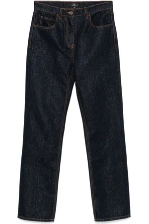 Etro Jeans, Dame, Blå, W28, Denim, Blå denim bukser med lurexdetaljer