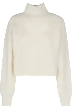 Rodebjer Strik, Dame, Hvid, XS, Uld, Hyggelig Alpaka Uld Turtleneck Sweater