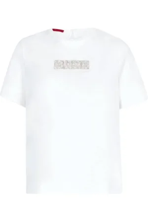 Carolina Herrera Top, Dame, Hvid, M, Bomuld, Cropped T-Shirt