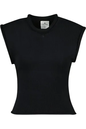 Courrèges Top, Dame, Sort, L, Bomuld, Sort Bomulds Tanktop