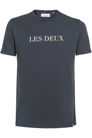 Les Deux Top, Herre, Blå, XL, Bomuld, Ribbed Crew T-Shirt