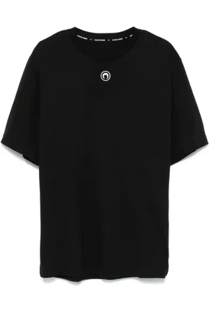 Marine Serre Top, Herre, Sort, S, Bomuld, Crescent Moon Broderi T-shirt