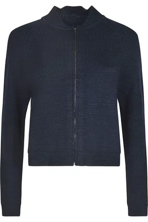 Maison Margiela Strik, Dame, Blå, M, Uld, Cropped Cardigan