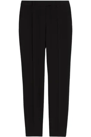 Max Mara Bukser, Dame, Sort, L, Polyester, Straight-Fit Tekniske Cady Bukser