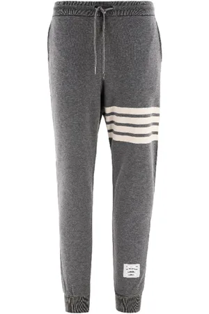 Thom Browne Bukser, Herre, Grå, L, Bomuld, 4-Bar Joggers