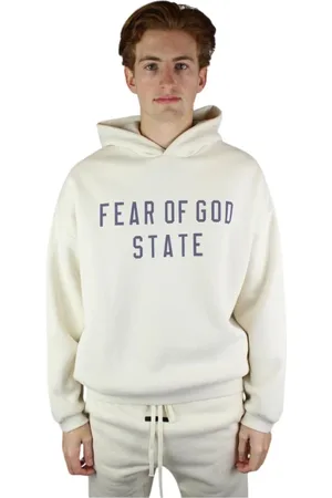 FEAR OF GOD Sweathshirts & Hoodies, Herre, Hvid, S, Bomuld, Luksus Shell Fleece Hættetrøje
