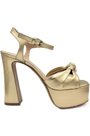 ROBERTO FESTA Sko, Dame, Gul, 39 EU, Uld, Gylden platform sandal lavet i Italien