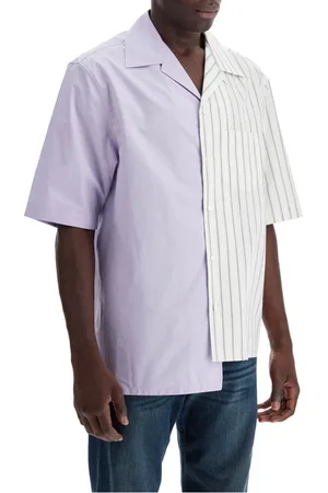 Lanvin Skjorte, Herre, Hvid, XL, Bomuld, Asymmetric Panel Bowling Shirt