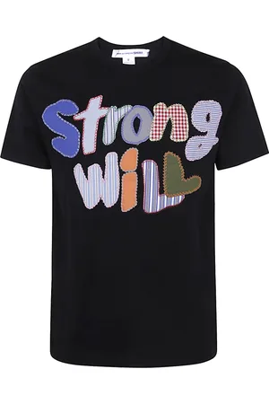 Comme des Garçons Top, Herre, Sort, XL, Bomuld, Sort Strik T-Shirt