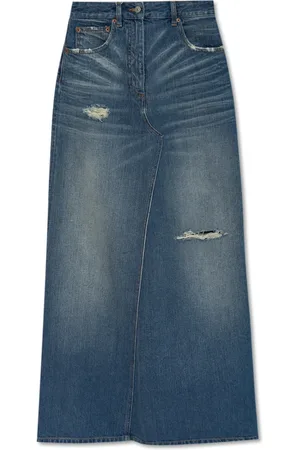 Maison Margiela Nederdel, Dame, Blå, S, Denim, Denimnederdel med vintage-effekt