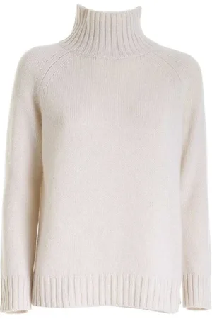 Max Mara Strik, Dame, Hvid, XS, Uld, Feriale Strik Turtleneck