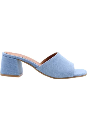 DWRS Sko, Dame, Blå, 38 EU, Denim, Sofistikerede hæle-mules