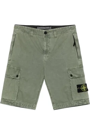 Stone Island Shorts, Herre, Grøn, W34, Bomuld, Grønne Cargo Bermuda Shorts Ss25