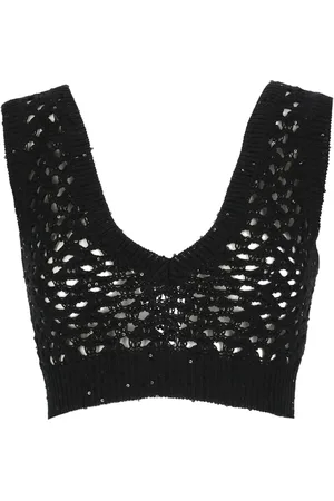Brunello Cucinelli Top, Dame, Sort, M, Bomuld, Cropped Top
