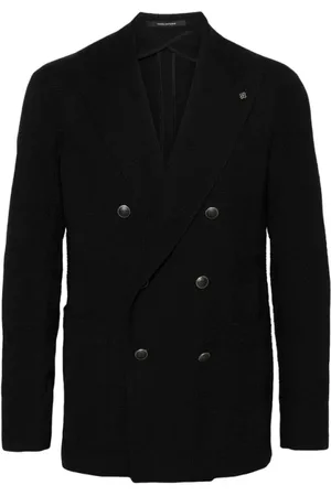 TAGLIATORE Jakke, Herre, Sort, M, Uld, Check Pattern Wool Jacket
