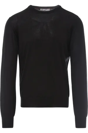 Brunello Cucinelli Strik, Herre, Sort, 3XL, Cashmere, Luksuriøs Cashmere Silk Pullover