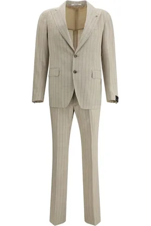 TAGLIATORE Jakkesæt, Herre, , M, Uld, Pinstripe Suit med bredt revers og slank silhuet