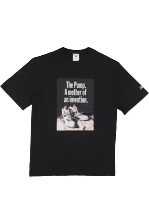 Reebok Top, Herre, Sort, M, Bomuld, Grafisk Pumpe T-shirt Sort Kort Ærme