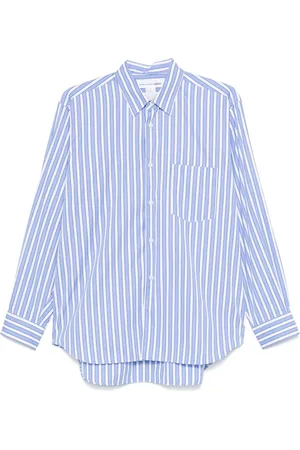 Comme des Garçons Skjorte, Herre, Blå, XL, Bomuld, Lyseblå Stribet Bomuldsskjorte
