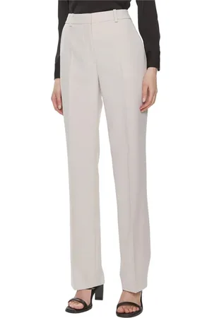 Calvin Klein Bukser, Dame, Grå, XS, Essential Slim Straight Bukser