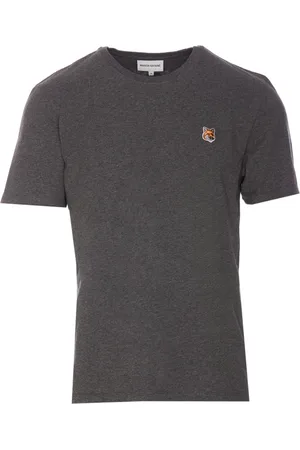 Maison Kitsuné Top, Herre, Grå, M, Bomuld, FOX Head Patch Regular Tee-Shirt