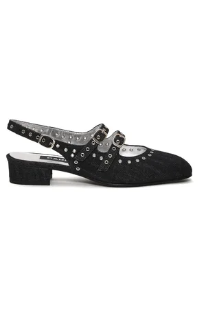 Carel Sko, Dame, Blå, 37 EU, Uld, Blå Stud Ballerinaer Elegant Stil