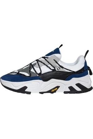 Mikakus Sko, Herre, Flerfarvet, 44 EU, Læder, Blå Glas Fusion Sneakers