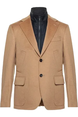 FAY Jakke, Herre, Brun, 2XL, Cashmere, Camel Velour Jakke med Aftagelig Vattering