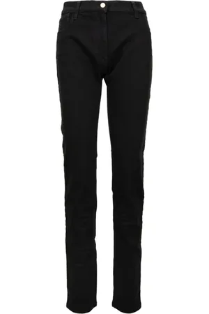 Elisabetta Franchi Jeans, Dame, Sort, W32, Bomuld, Dame Jeans med lynlås og knap