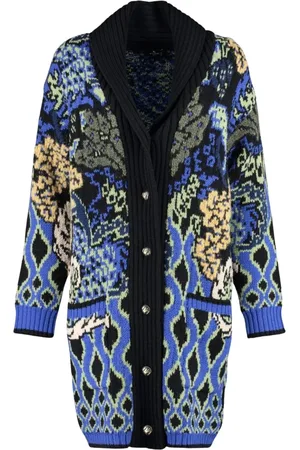 Etro Strik, Dame, Flerfarvet, 2XS, Uld, Jacquardstrikket vinterfrakke