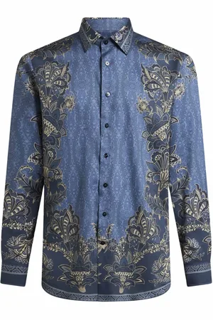 Etro Skjorte, Herre, Flerfarvet, XL, Bomuld, Skjorte med placeret print