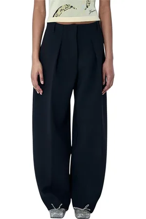 Jacquemus Bukser, Dame, Sort, M, Bomuld, Sculptural Cotton-Blend Ovalo Bukser