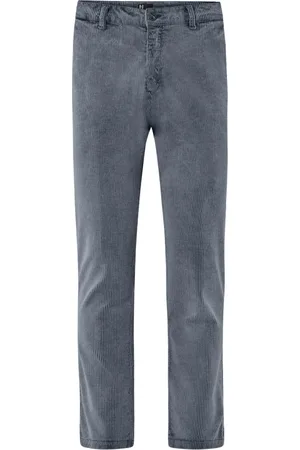 Bomboogie Bukser, Herre, Blå, W34, Bomuld, Acid Washed Corduroy Chino Bukser