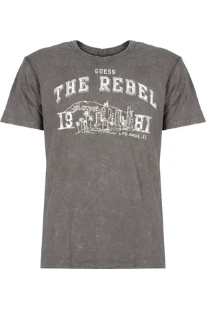 Guess Top, Herre, Grå, S, Bomuld, Klassisk T-shirt med rund hals