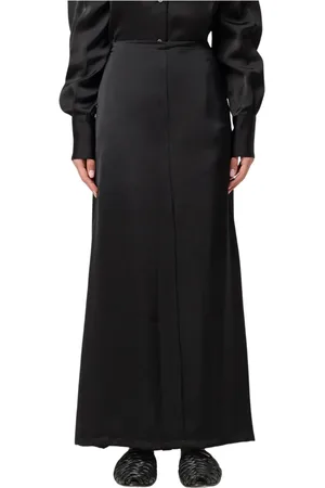 Fabiana Filippi Nederdel, Dame, Sort, S, Satin, Satin Maxi Skirt