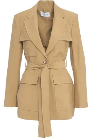 Gender Jakke, Dame, Brun, M, Brun Safari Blazer med Notched Revers