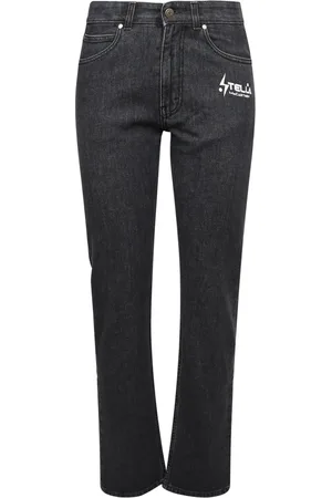 Stella McCartney Jeans, Dame, Sort, XS, Bomuld, Jeans med blondeindsatser og høj talje