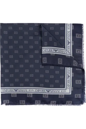 Emporio Armani Tilbehør, Dame, Blå, ONE SIZE, Silketørklæde