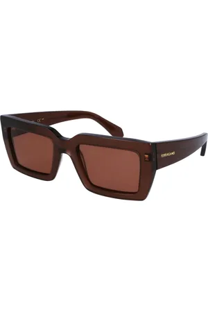 Salvatore Ferragamo Tilbehør, unisex, Brun, 54 MM, Uld, Stilfulde solbriller