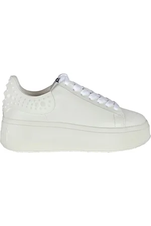 Ash Sko, Dame, Hvid, 38 EU, Læder, Platform sneakers i læder med nitter