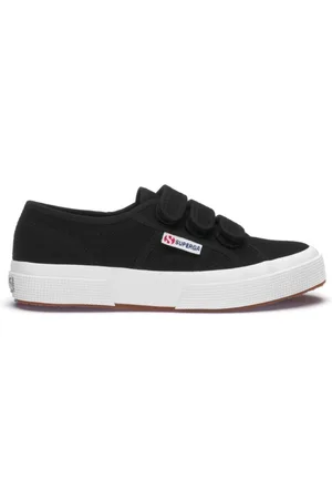 Superga Sko, Herre, Sort, 39 EU, Canvas Strap Sneakers Sort og Hvid