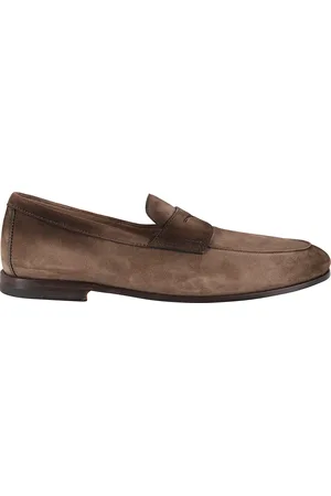santoni Sko, Herre, Brun, 42 1/2 EU, Læder, Brun Ruskind Mokkasin Sko