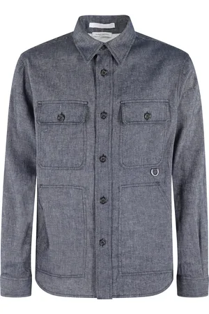 Paolo Pecora Skjorte, Herre, Blå, XL, Linned, Linned Stretch Skjorte