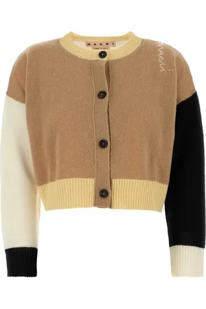 Marni Strik, Dame, Flerfarvet, 2XS, Cashmere, Oversize Multifarvet Cashmere Cardigan