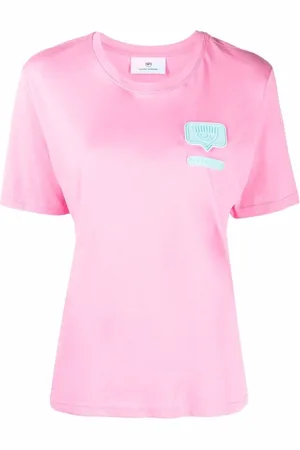 Chiara Ferragni Top, Dame, Lyserød, M, Bomuld, Logo T-shirt