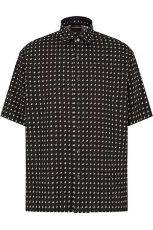 Emporio Armani Skjorte, Herre, Sort, S, Eagle Logo Kortærmet Skjorte