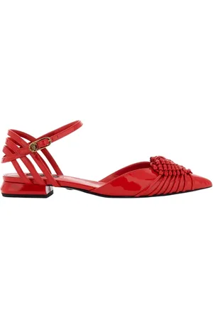 Roberto Cavalli Sko, Dame, Rød, 36 EU, Røde Flettede Sandaler til Kvinder
