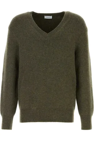 Salvatore Ferragamo Strik, Herre, Grøn, M, Nylon, V-hals strikket jumper