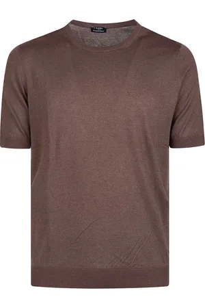 BARBA Top, Herre, Brun, 2XL, Bomuld, Afslappet bomuldst-shirt til mænd